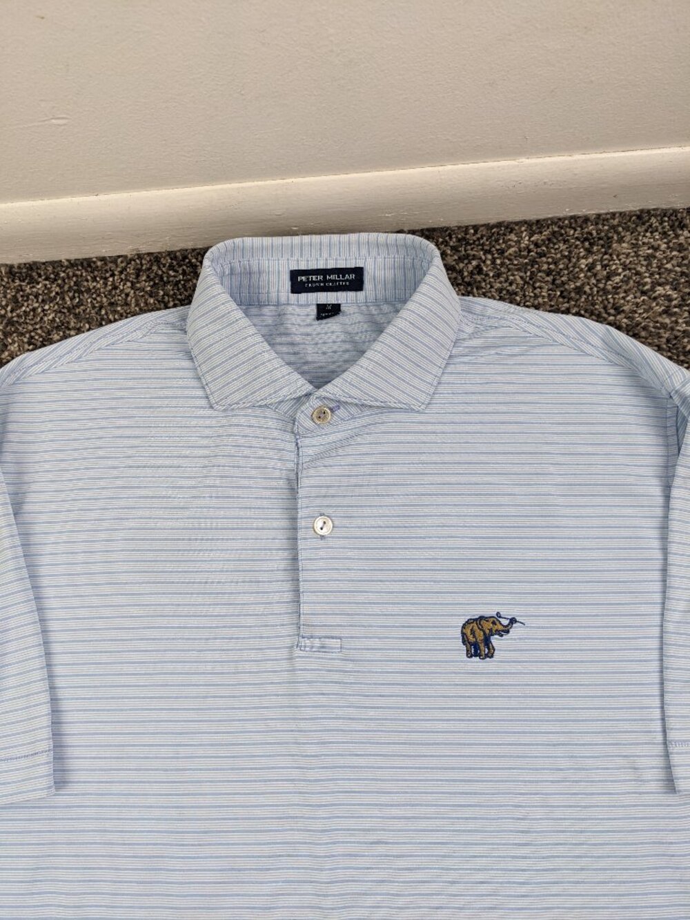 2025 Union League Golf Club Polo Shirt Peter Millar Striped Blue Mens Medium